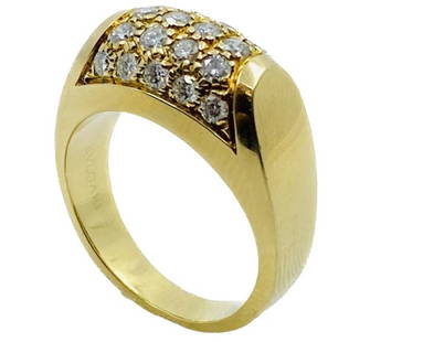 18k Bulgari Tronchetto Diamond Ring: 18k Yellow Gold Weight 10.5g Bulgari Tronchetto Diamond Approx. 1ct Ring size 7.75