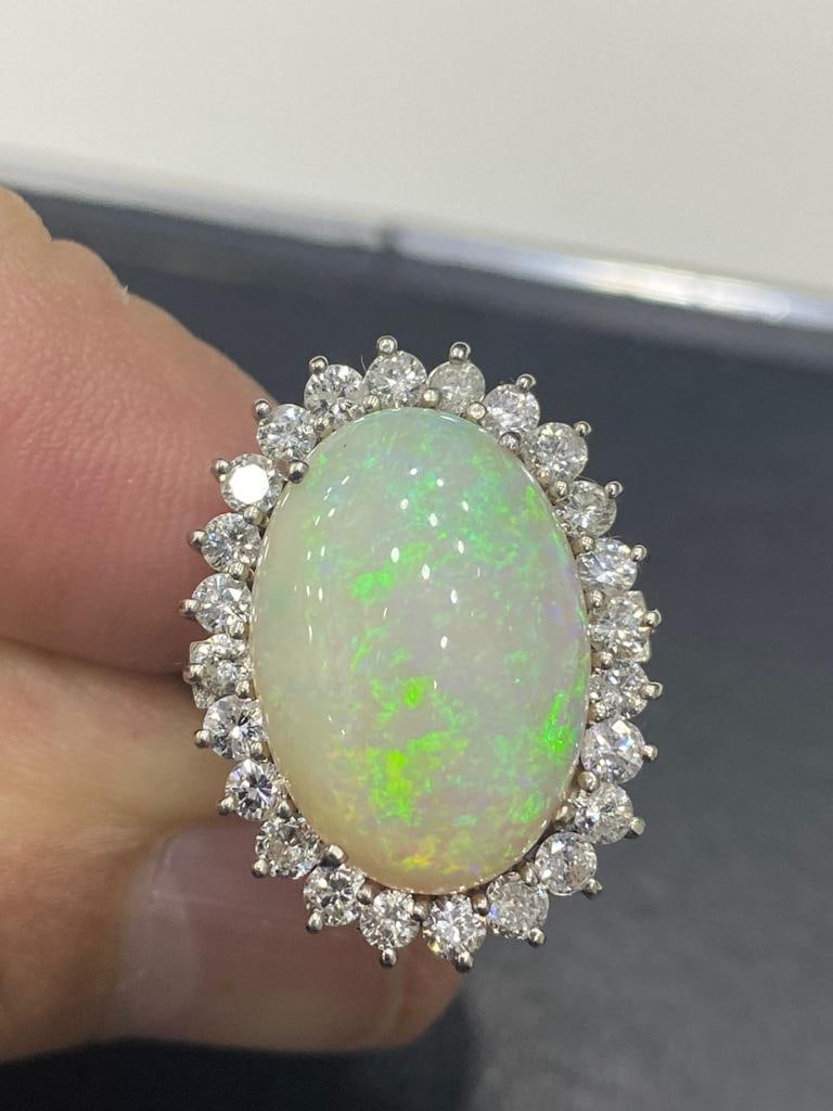 Platinum Opal Diamond Ring (1 of 1)