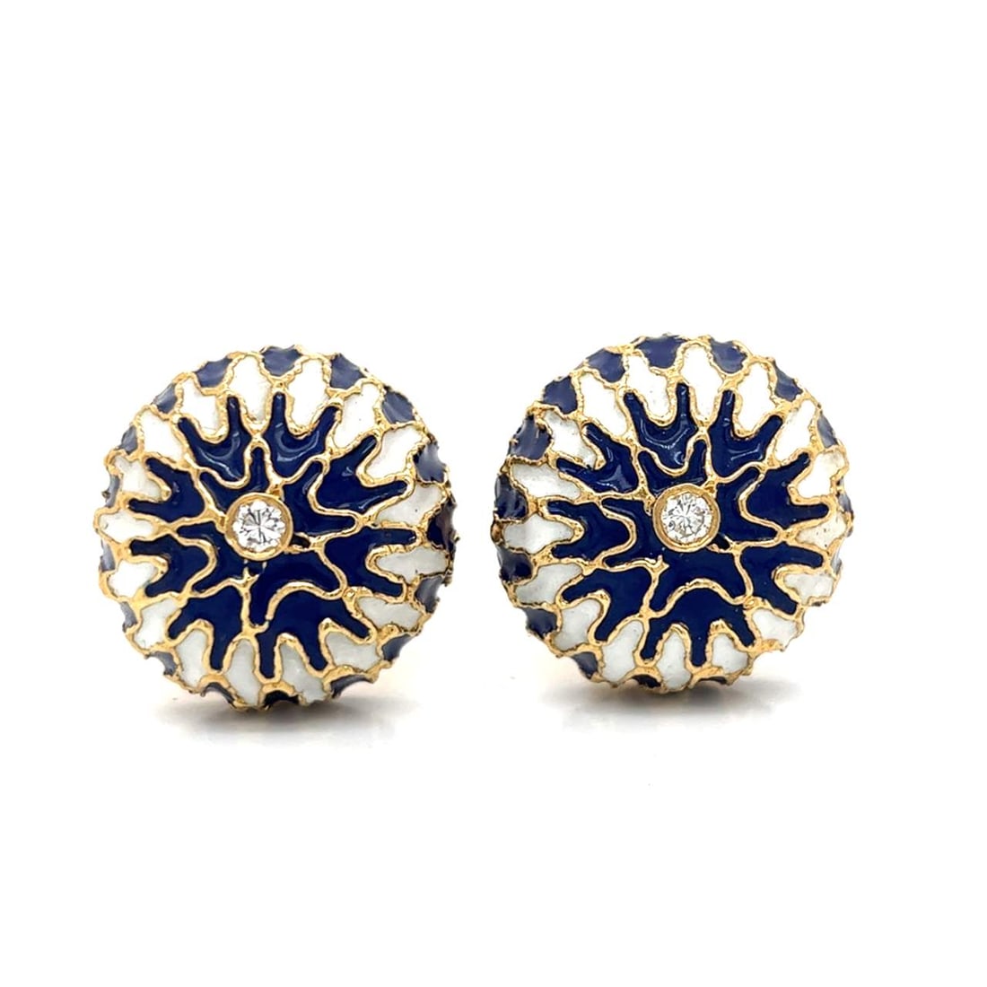 18K & 14K Yellow Gold Diamond Cufflinks (1 of 1)