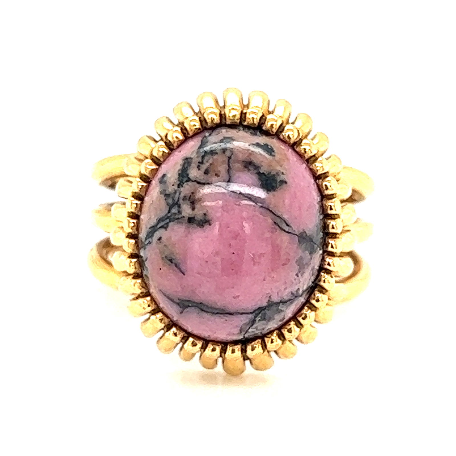 Art Deco 18k Pink Oval Turquoise Ring (1 of 2)