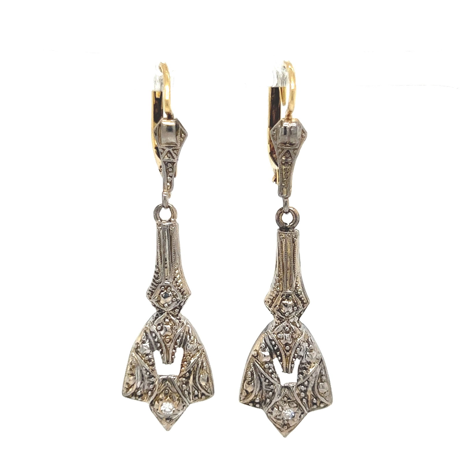 Art Deco 18k Diamond Earring (1 of 1)