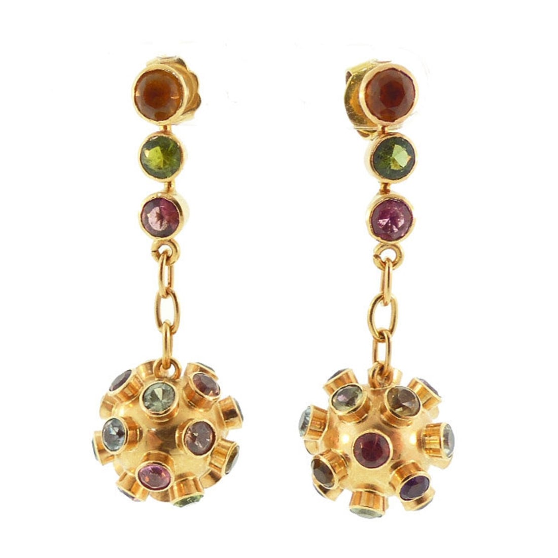 H Stern Sputnik 18K Gold & Multicolored Gemstone Drop Earrings (1 of 3)