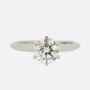 Tiffany & Co. 1.51 Carat Diamond Engagement Ring: Tiffany & Co. 1.51 Carat Diamond Engagement Ring Weight:Â 5.0 grams Ring Size:Â K 1/2 (48) Band Width:Â 2mm Total Diamond Weight:Â 1.51ct Diamond