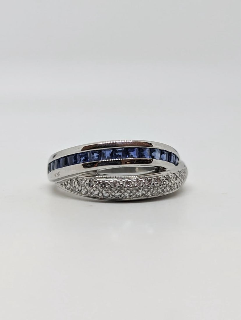 18k Diamond Sapphire Ring (1 of 3)