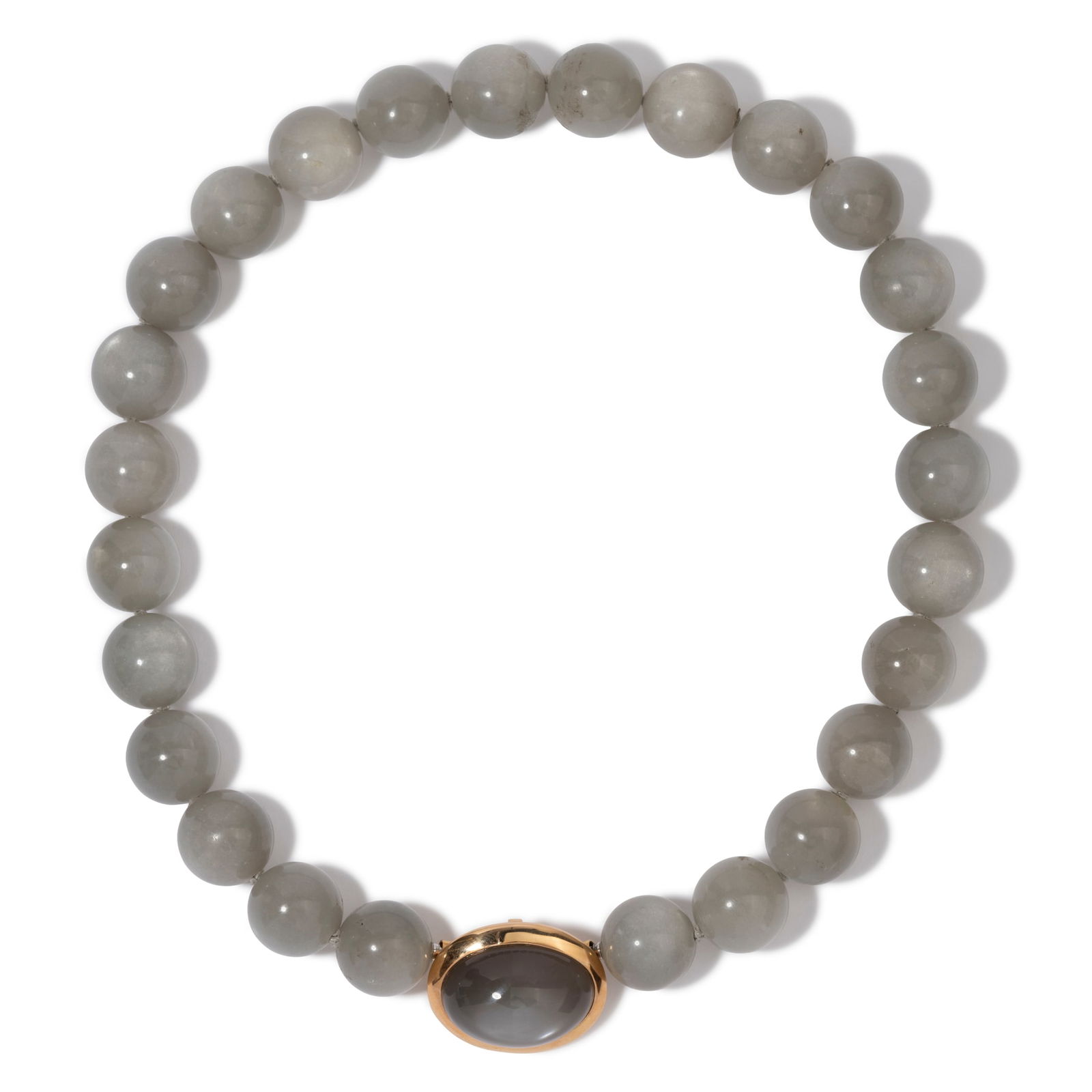 18K ROSE GOLD ITALIAN MOONSTONE NECKLACE, 68.00 dwt., 45.00ct.TW OVAL MOONSTONE SILVER   Center (1 of 1)