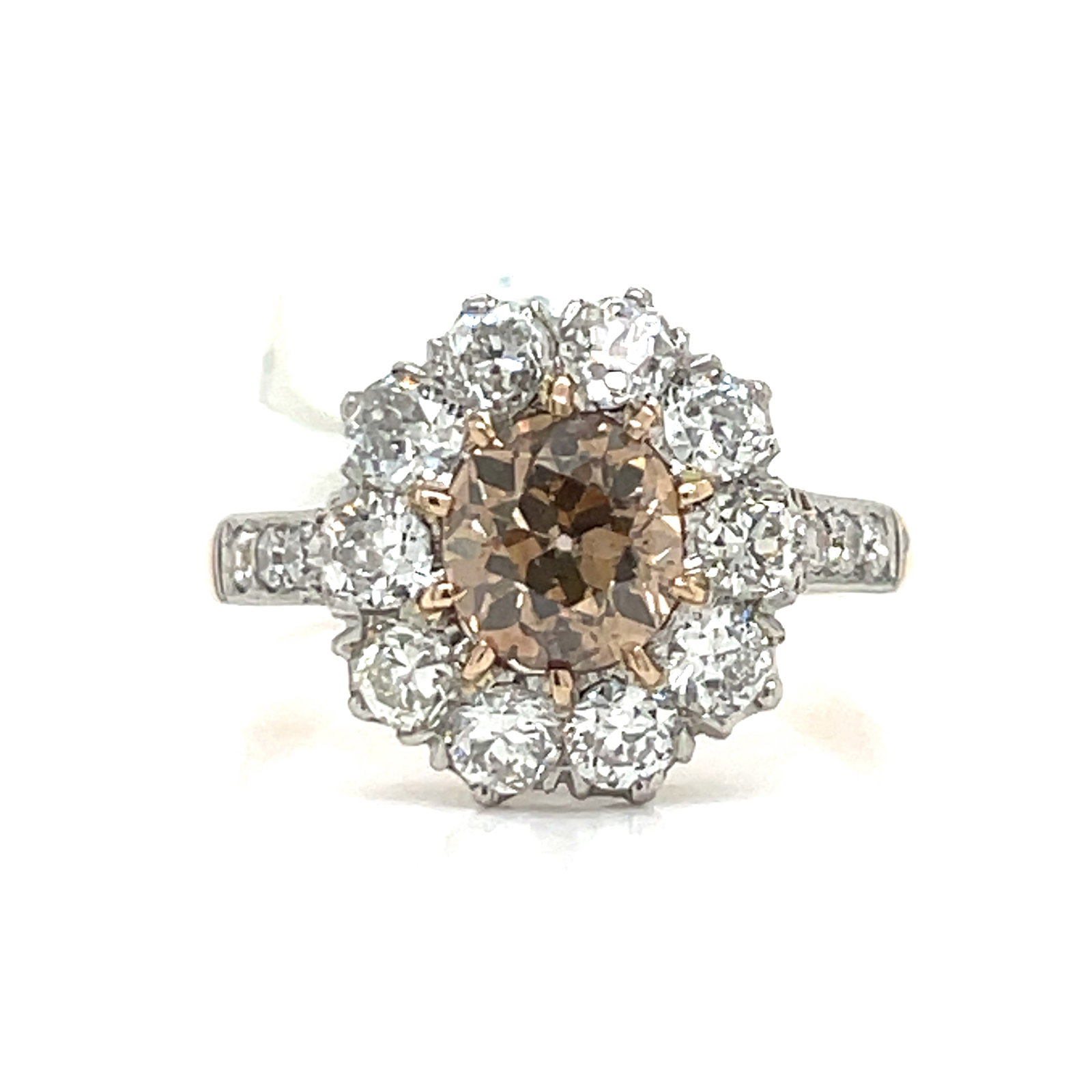 18k Platinum Victorian Fancy Diamond Rosetta Ring (1 of 2)