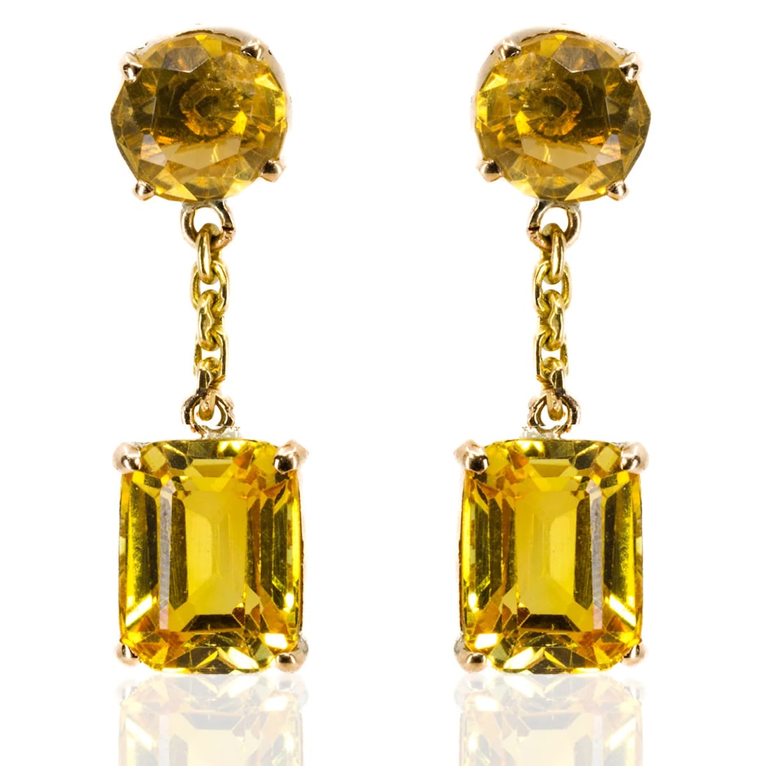 18k Rose Gold Retro Period Citrine Earrings (1 of 1)