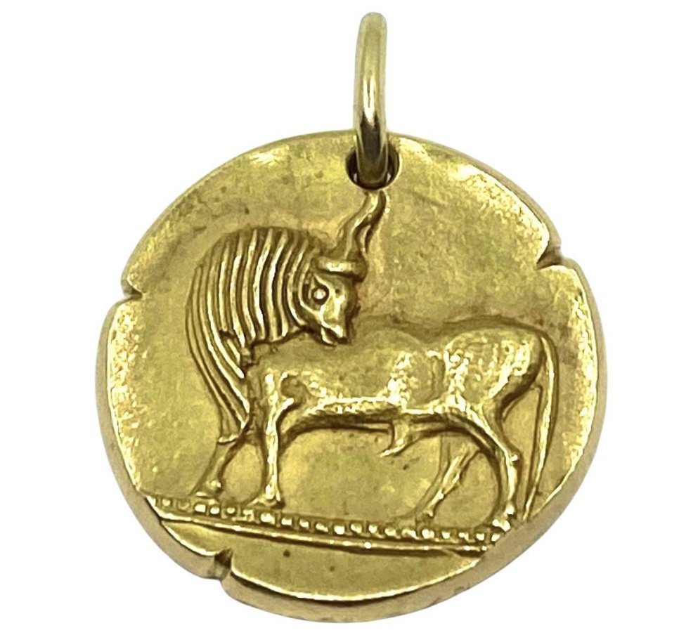 Georges Lenfant For Van Cleef & Arpels Gold Taurus Zodiac Pendant (1 of 6)