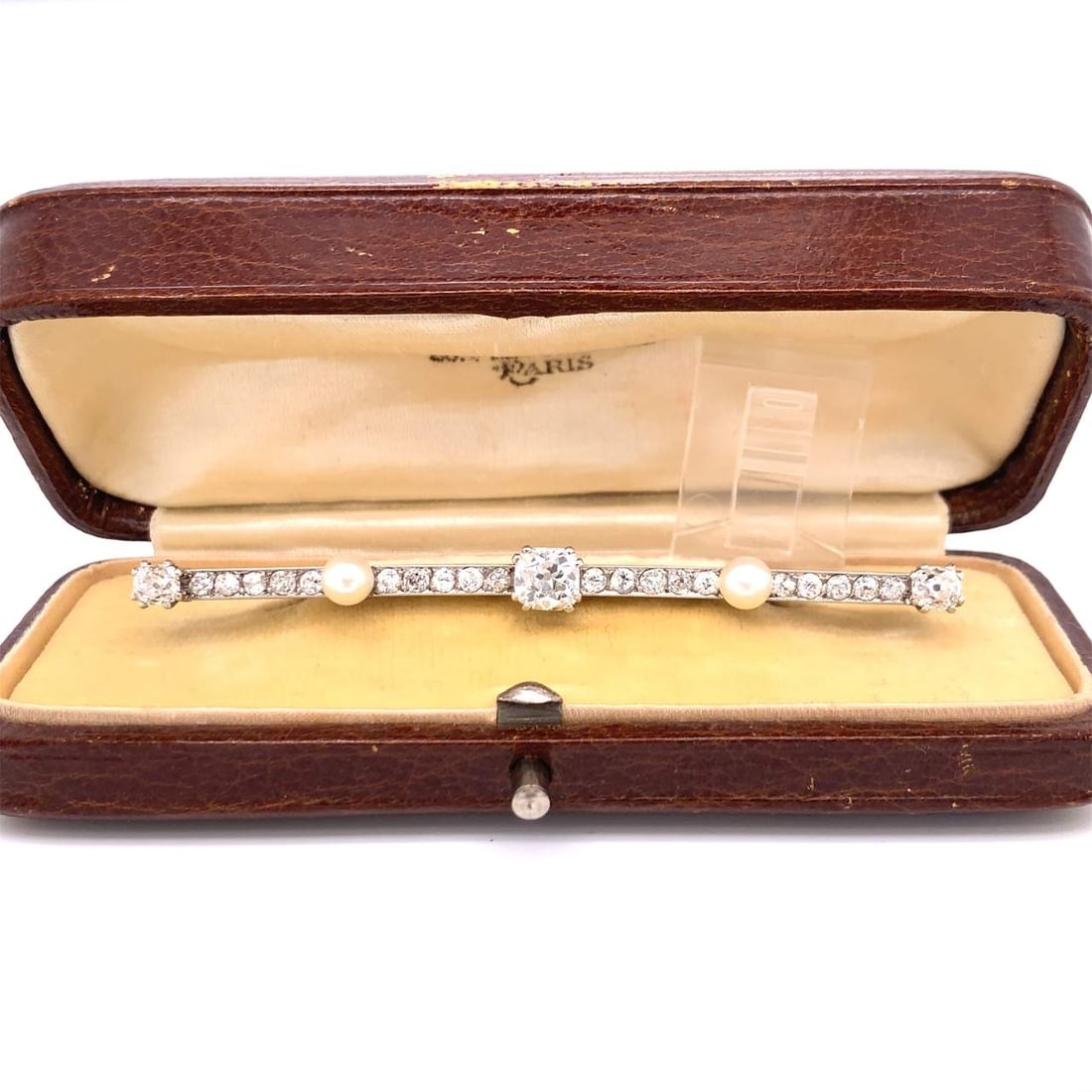 Boucheron Paris Platinum Diamond and Pearl Pin (1 of 3)