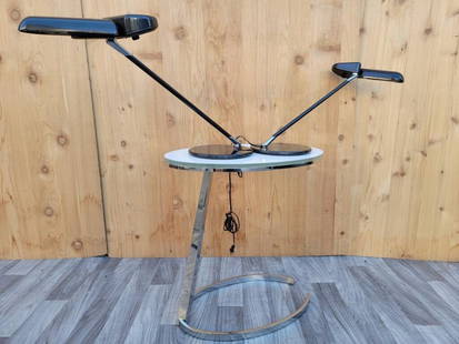 Postmodern Bruno Gecchelin for Arteluce Adjustable Desk Lamp ÔRingÕ - Pair: Postmodern Bruno Gecchelin for Arteluce Adjustable Desk Lamp ÔRingÕ - Pair.Ê Ê Ê Ê Ê Ê Ê Ê Ê Ê Ê Ê Dimensions: H 15.5Ó W 24&#