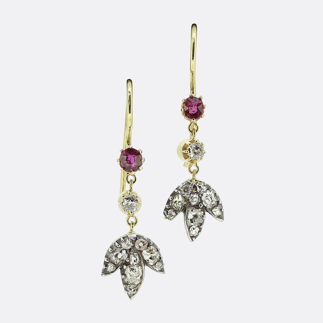 Victorian Ruby and Diamond Drop Earrings (1 of 3)
