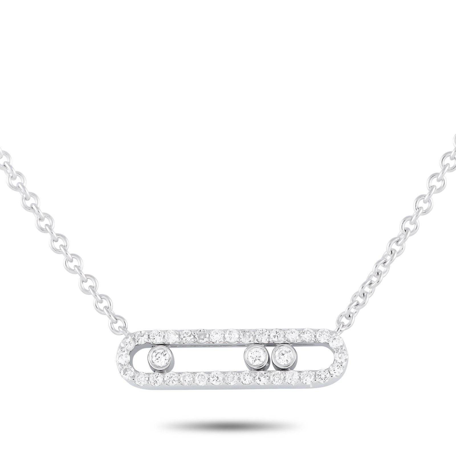 LB Exclusive 18K White Gold 0.40ct Sliding Diamond Necklace ANK-17912 (1 of 1)