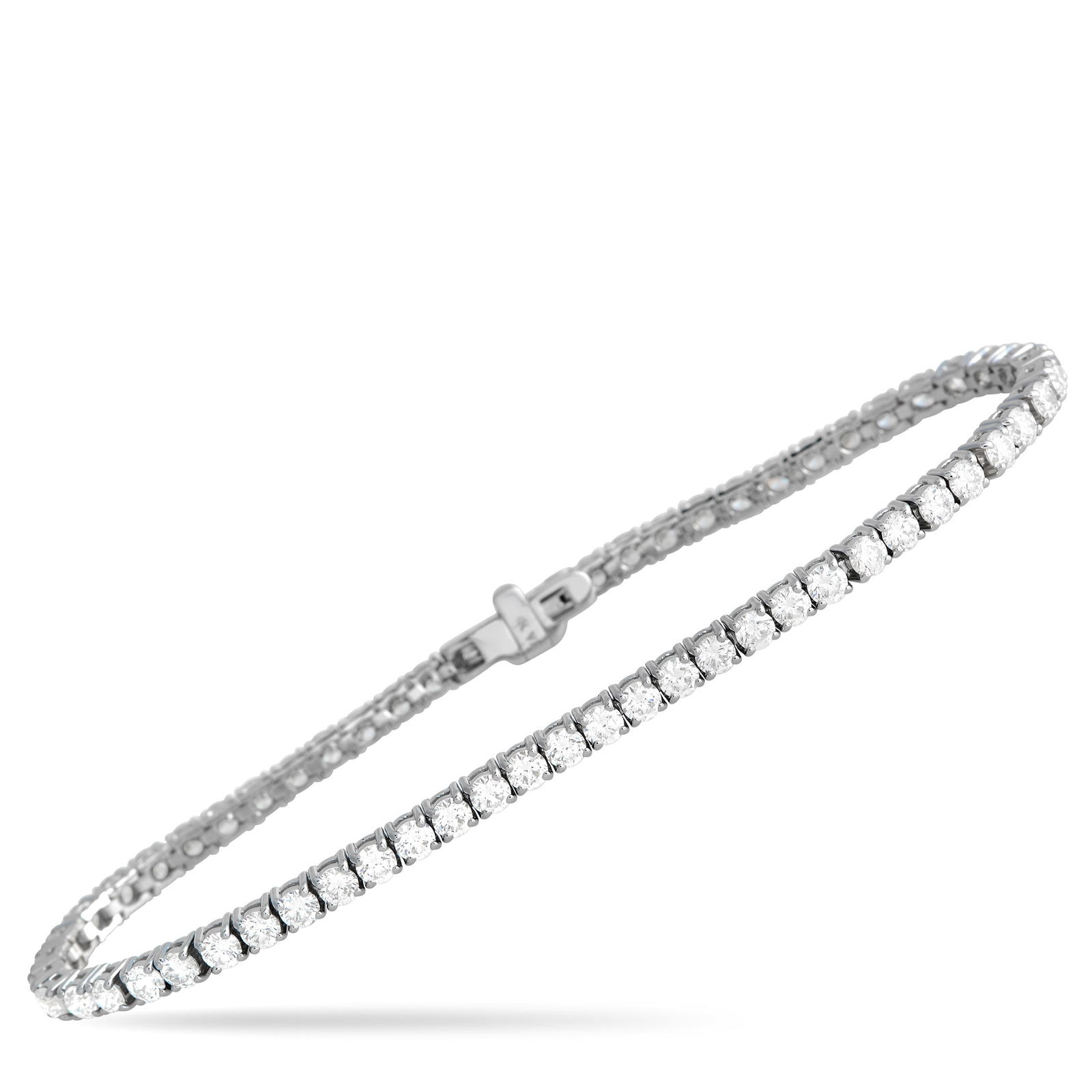 18K White Gold 3.32ct Diamond Tennis Bracelet (1 of 3)