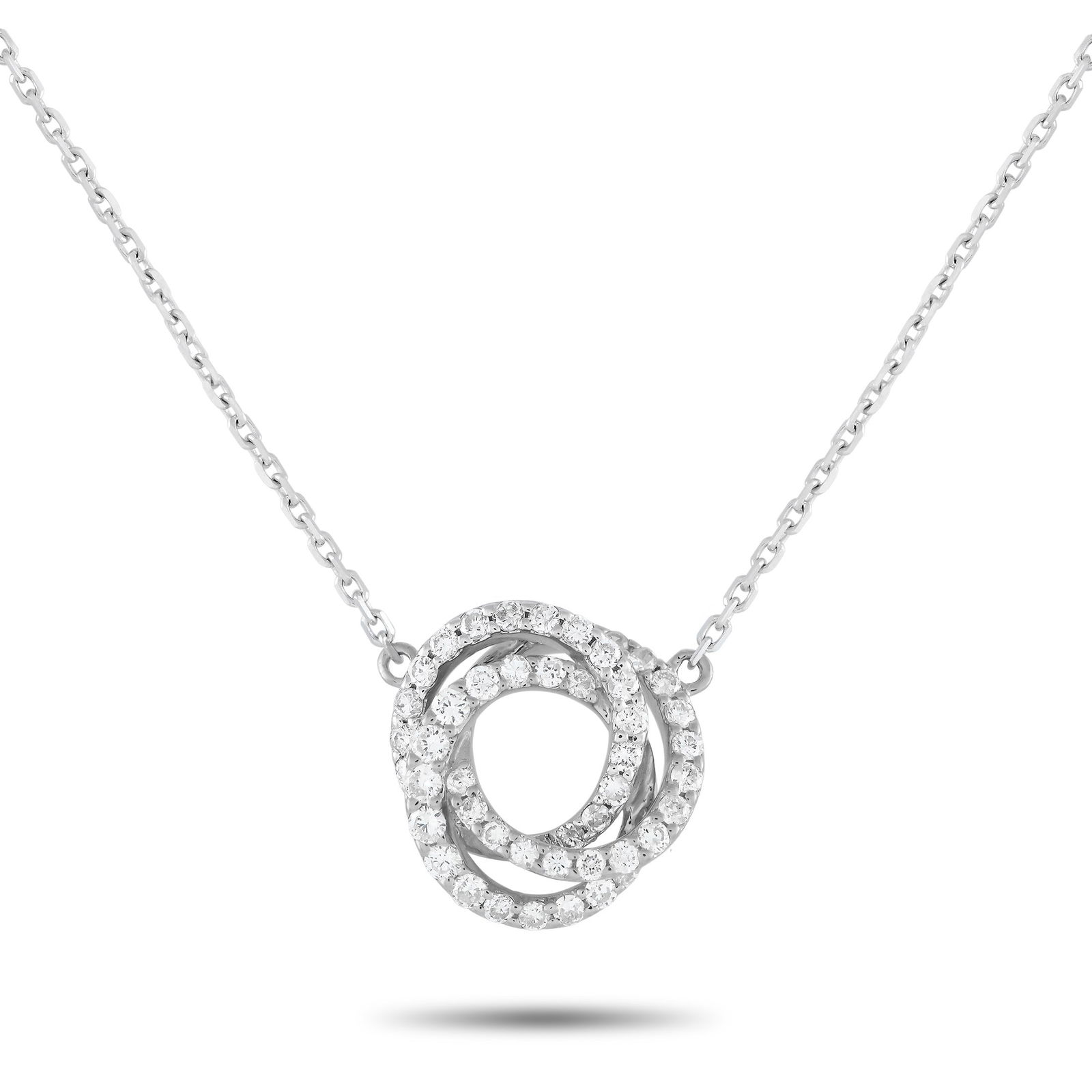 18K White Gold 0.50ct Diamond Triple Ring Necklace ANK-13200-W (1 of 3)