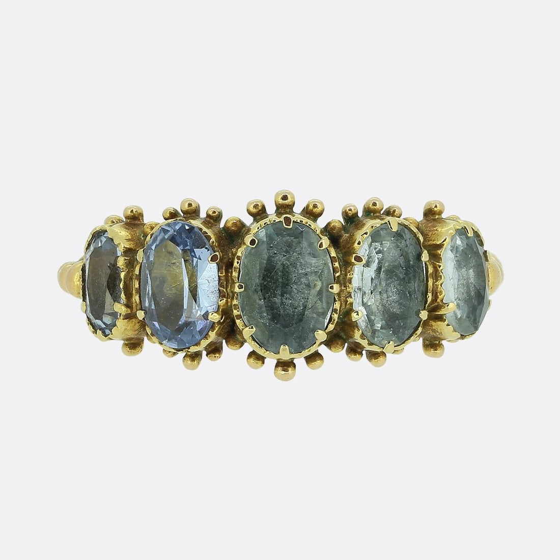 Georgian Aquamarine Five-Stone Ring (1 of 3)