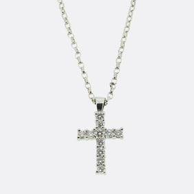 0.36 Carat Diamond Cross Pendant Necklace