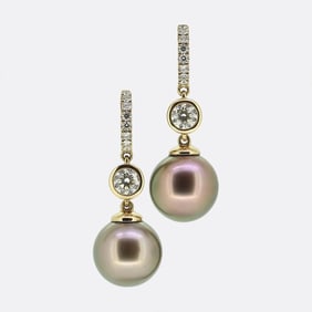 Boodles Pearl and Diamond Drop Earrings