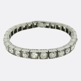 Victorian 20.00 Carat Old Cut Diamond Line Bracelet