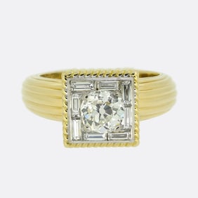 Vintage Monture Cartier Diamond Ring