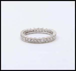 Vintage Diamonds 18K White Gold Eternity Band Ring