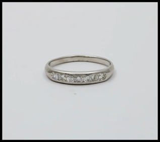 Vintage Diamonds Platinum Wedding Band