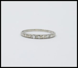 Art Deco 18K White Gold Diamond Ring, Engagement Ring