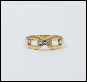Vintage Minimize Diamond Infinity Stacking Ring, Buckle Ring.