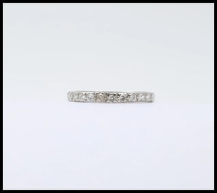 Art Deco Diamond Eternity 18K White Gold Ring