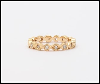 The Classic 18K Yellow Gold Diamond Eternity Ring , Wedding Band.