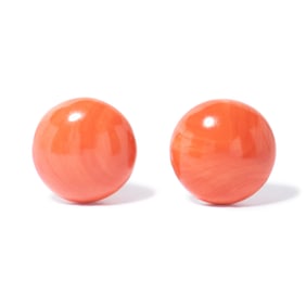 18K YELLOW GOLD  CORAL EARRINGS