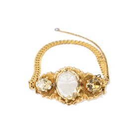 14K YELLOW GOLD CITRINE BRACELET