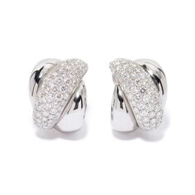 18K WHITE GOLD DAMIANI DIAMOND EARRINGS