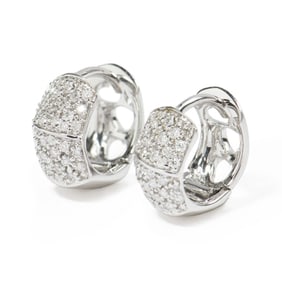 18K WHITE GOLD ITALIAN DIAMOND EARRINGS