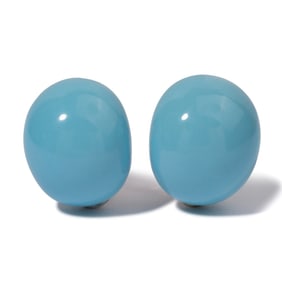 18K WHITE GOLD  TURQUOISE EARRINGS