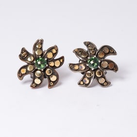 18K/SILVER YELLOW GOLD JOHN HARDY TOPAZ EARRINGS