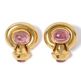 18K YELLOW GOLD  TOURMALINE EARRINGS