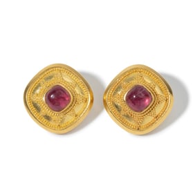 22K/18K YELLOW GOLD TOURMALINE EARRINGS