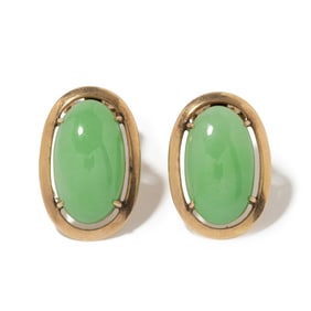 14K ROSE GOLD CHRYSOPRASE EARRINGS