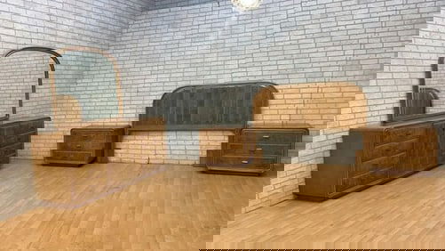 Art Deco American of Martinsville Headboard and Nightstand Bedroom Set