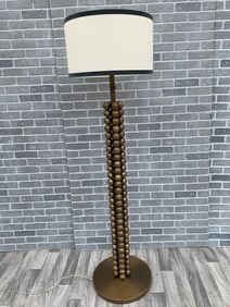 Modern Brass Textured Tower Floor Lamp with Shade