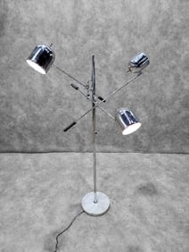 Vintage Italian Mid Century Modern Chrome and Marble Triennale Floor Lamp for Arredoluce