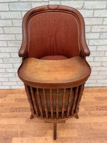 Antique Dutch Childrenâ€™s High Chair with Chamber Pot