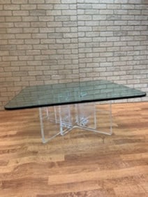 Hollywood Regency Glass and Lucite Coffee Table