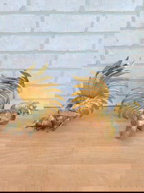 Vintage Fighting Roosters, Book Ends, Sculptural Pieces - Set of 2