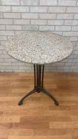 Antique French Stone Top Cast Iron Bistro Table
