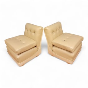 Mid Century Modern Mario Bellini Style Fiberglass Shell Modular Lounge Chairs in Edelman Leather -