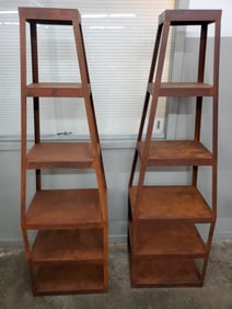 Vintage Rustic Industrial Style Canton Steel Etagere - Pair