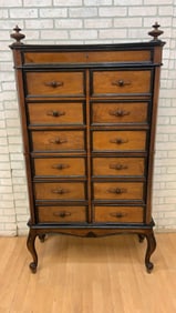 Antique French Napoleon 13 Drawers File Chest Cabinet