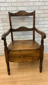 Antique Oak Commode Armchair