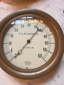 Antique Jas P Marsh Company Chicago Brass Nautical Ship Gauge